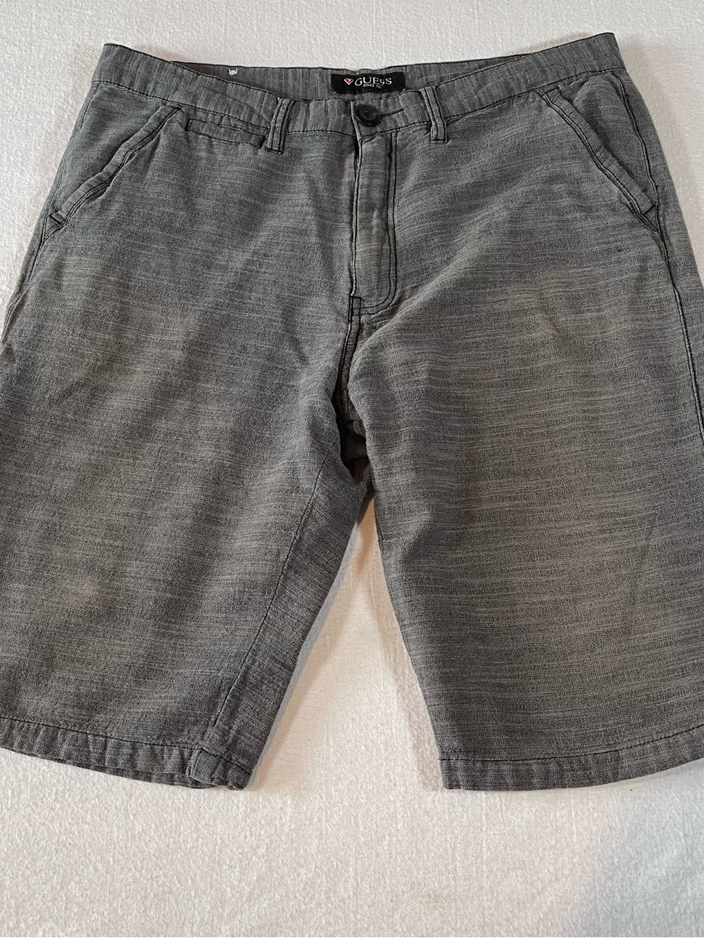 Guess Men's Gray Flat Front Shorts 100% Cotton